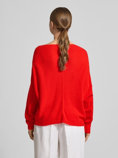 American Vintage Oversized Strickpullover mit U-Boot-Ausschnitt Modell 'DAMSVILLE' Rot 5