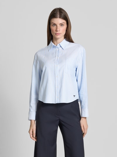 Weekend Max Mara Bluzka koszulowa o kroju regular fit z czystej bawełny model ‘NUORO’ Jasnoniebieski 4