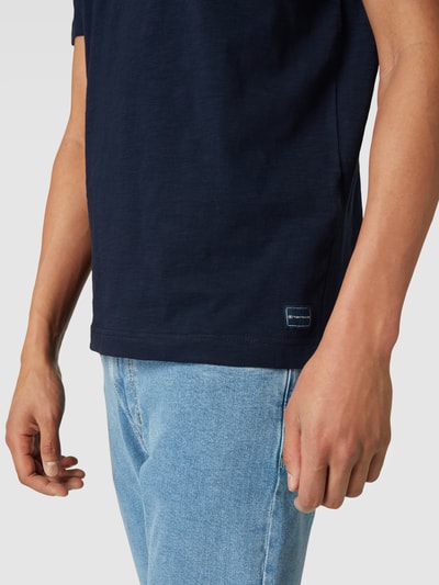 Tom Tailor T-Shirt mit melierter Optik Modell 'Uni Slub Tee' Dunkelblau 3