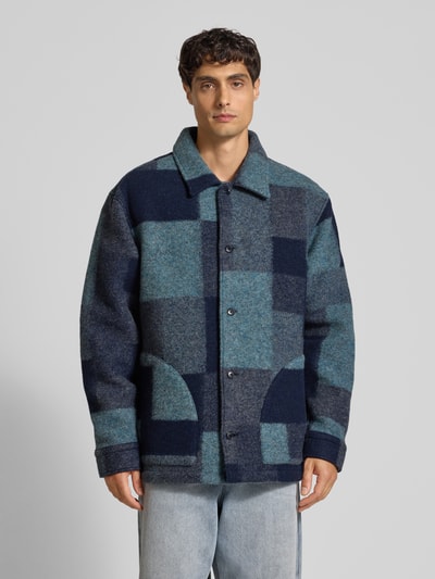 Forét Jacke aus Wolle mit Umlegekragen Blau 4