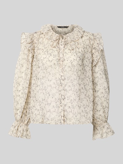 Vero Moda Bluzka o kroju regular fit z wykładanym kołnierzem model ‘PETRA’ Écru 2