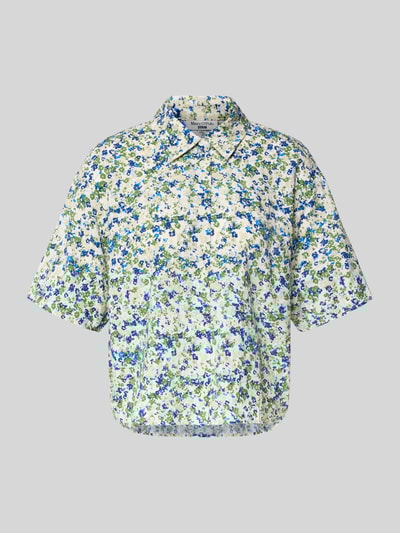 Marc O'Polo Denim Regular Fit Bluse im Allover-Look mit 1/2-Arm Royal 2