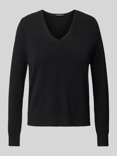 S.Marlon Kaschmirpullover mit abgerundetem V-Ausschnitt BLACK 2