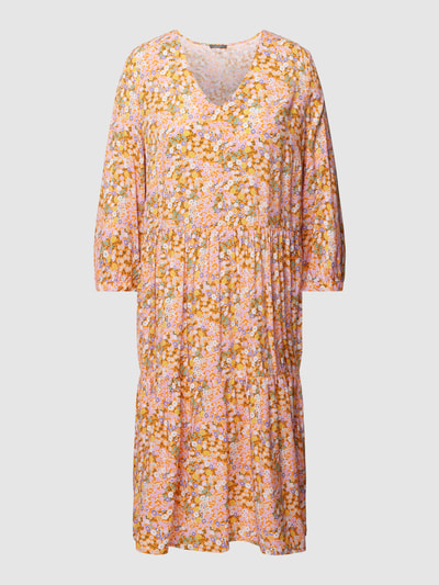 Montego Knielanges Kleid aus Viskose mit floralem Muster Apricot 2