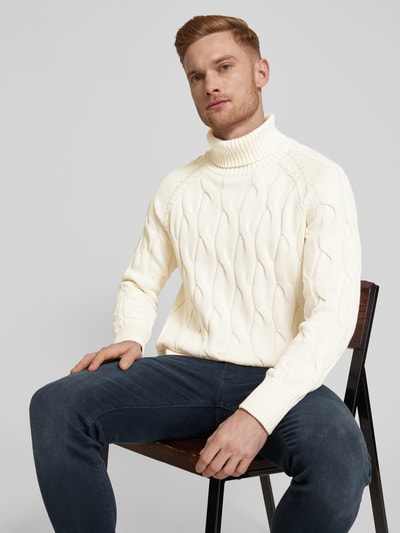 SELECTED HOMME Strickpullover mit Rollkragen Modell 'CALLO' Offwhite 3