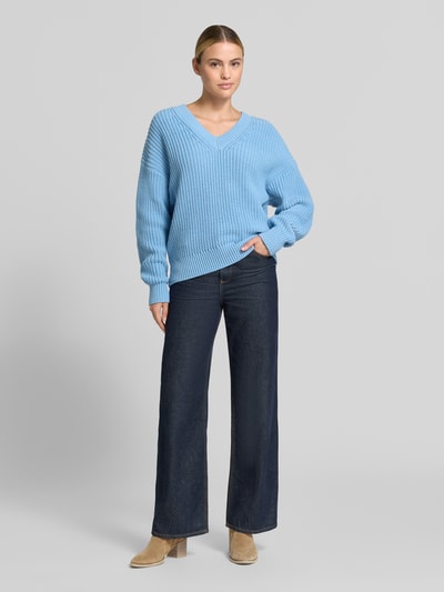 Selected Regular Fit Pullover aus Baumwoll-Mix Modell 'SELMA' Hellblau 1