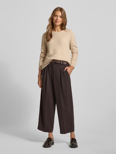 Raffaello Rossi Spodnie materiałowe o kroju balloon fit z zakładkami w pasie model ‘MAYLA’ Ciemnobrązowy 1