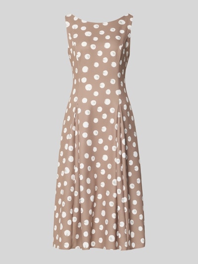Produktfoto, sukienka koktajlowa 'Cocktailkleid im Allover-Look' od Vera Mont, mieszanka materiałów z dodatkiem streczu, linia a, sukienka midi, wzór na całej powierzchni, okrągły dekolt, długość tyłu w rozmiarze 36: 32 cm, szerokość w rozmiarze 36: 36 cm