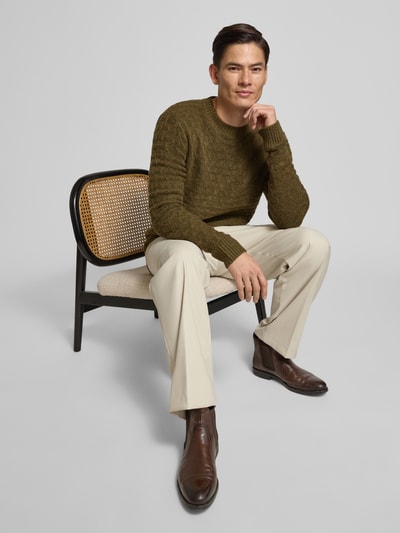 Jack & Jones Premium Gebreide pullover met ribboorden, model 'BLASIMON' Camel - 3