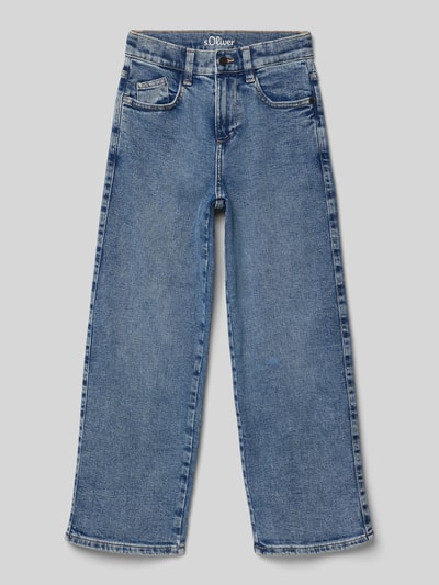 s.Oliver RED LABEL Relaxed Fit Wide Leg Jeans mit Kontrastnähten Modell 'BAGGY' Blau 1