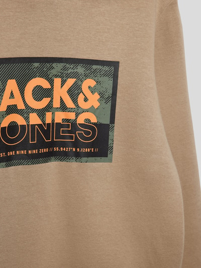 Jack & Jones Bluza z kapturem z nadrukiem z logo Piaskowy 2