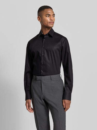 ETERNA Modern Fit Business-Hemd mit Knopfleiste Black 4