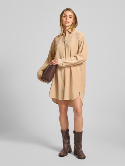 JAKE*S STUDIO WOMAN Relaxed Fit Kleid aus Baumwoll-Mix in Hemdblusen-Optik Camel 1
