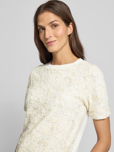 s.Oliver BLACK LABEL Regular fit shirt met glittergaren en pailletten Wit - 3