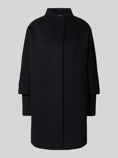 ICONS Cinzia Rocca Lange jas van scheerwol met opstaande kraag Zwart - 2