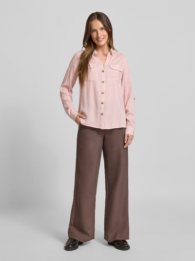 Vero Moda Regular Fit Hemdbluse aus reiner Viskose Modell 'BUMPY' Altrosa 1