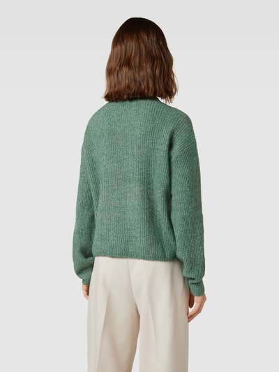 Vero Moda Gebreide pullover met schipperskraag, model 'MILI' Donkergroen gemêleerd - 5