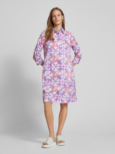 Christian Berg Woman Knielange jurk met all-over print Helder paars - 1