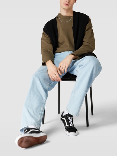 Carhartt Work In Progress Longsleeve mit Logo-Stitching Modell 'LINK SCRIPT' Oliv 1