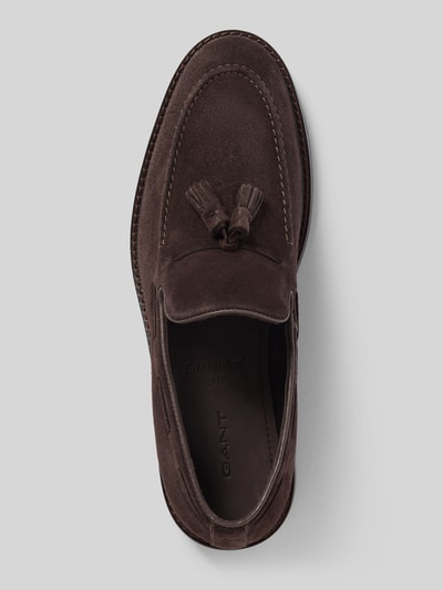 Productfoto, Loafer uit echt leer model 'Lozham' van Gant, afgeronde fit, suède look, bruin, hakhoogte 2 cm, schachthoogte 7 cm, schachtwijdte 12 cm