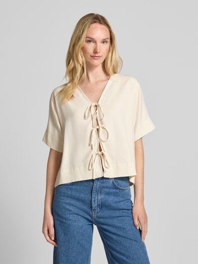 Selected Femme Bluzka z wiązaniem model ‘NATUK’ Złamany biały 4