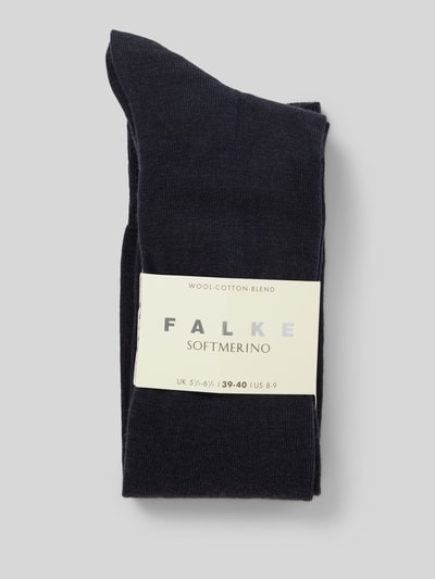 Falke Sokken met labelstitching Marineblauw - 3