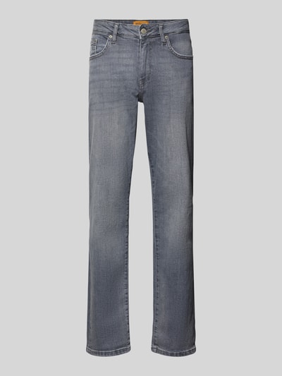 Produktfoto, Regular Fit Jeans aus Baumwoll-Mix von Only & Sons, denim, kolor jednolity, 5 kieszeni, krój regular fit, label patch, label stitching, szlufki na pasek, zapięcie na guzik i ukryty zamek, materiał bawełniany