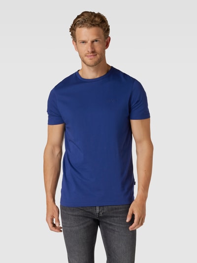 JOOP! Collection T-shirt van katoen met labeldetail, model 'Cosimo' Blauw - 4