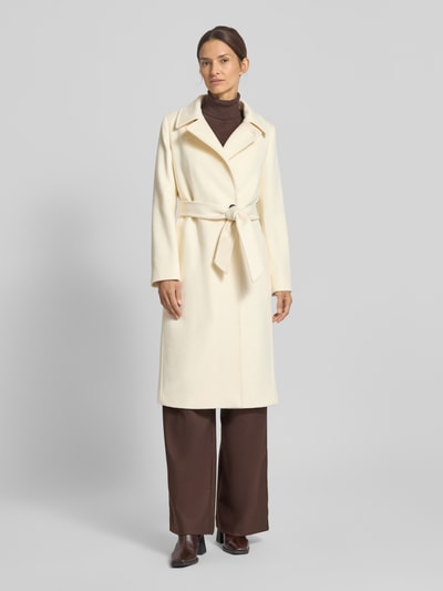 Max Mara Studio Płaszcz o kroju regular fit z czystej żywej wełny model ‘BCOLLAG’ Biały 4