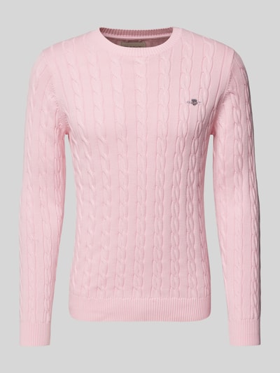 Gant Strickpullover mit Rundhalsausschnitt Pink 2