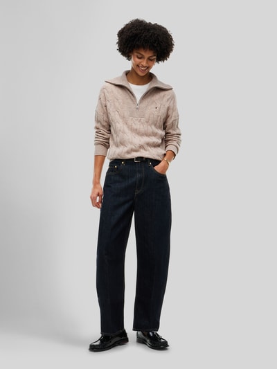 Tommy Hilfiger Relaxed Fit Troyer aus reiner Wolle Sand 1
