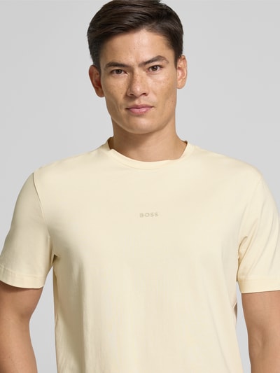 BOSS Orange Regular Fit T-Shirt aus Baumwoll-Mix Ecru 3