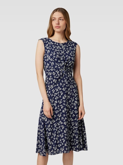 Lauren Ralph Lauren Knielange jurk met bloemenmotief, model 'TESSANNE' Marineblauw - 4