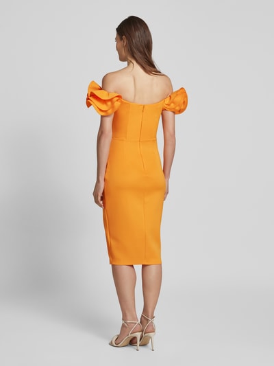 Lipsy Knielanges Cocktailkleid in Wickel-Optik Orange 5