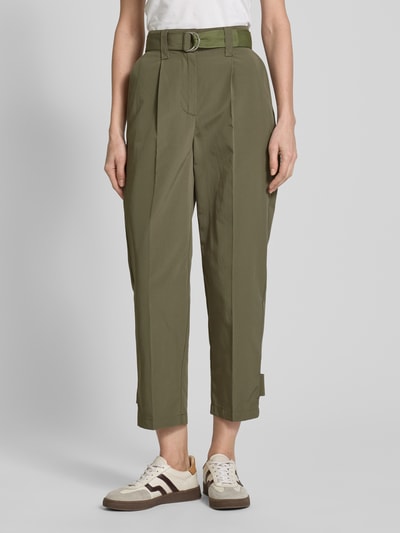 MAX&Co. Regular Fit Bundfaltenhose mit Gürtel Modell 'PISTOIA' Oliv 4