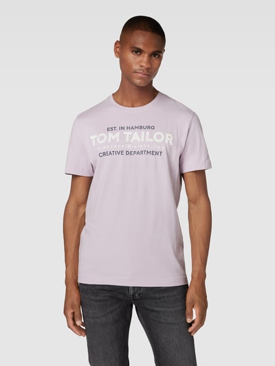 Tom Tailor T-Shirt mit Label-Print Flieder 4