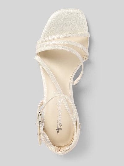 Tamaris Sandały na słupku z efektem błyszczącym Metaliczny beżowy 3