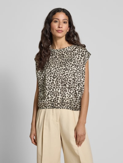 monari T-shirt met kapmouwen Beige - 4