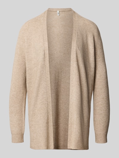 ONLY Regular Fit Strickjacke aus Viskose-Mix Modell 'MARY' Sand Melange 2