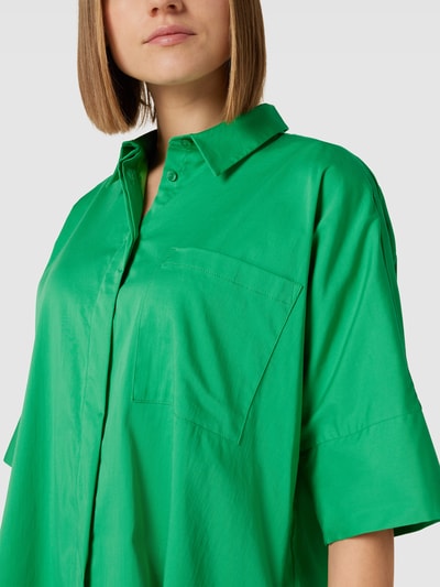 Milano Italy Blouse met blinde knoopsluiting Groen - 3