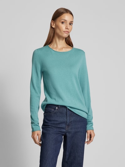 Fynch-Hatton Pullover aus Woll-Mix mit Label-Detail Aqua 4