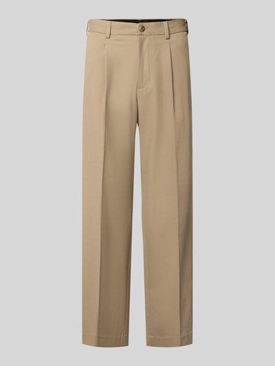 Produktfoto, beige Loose Fit Bundfaltenhose mit Viskose-Anteil Modell '220-LOOSE' von Selected, glatte Struktur, für Herren
