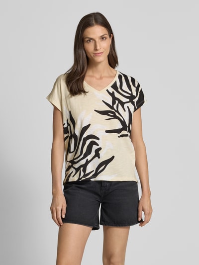 Tom Tailor Regular Fit T-Shirt aus reiner Baumwolle Beige 4