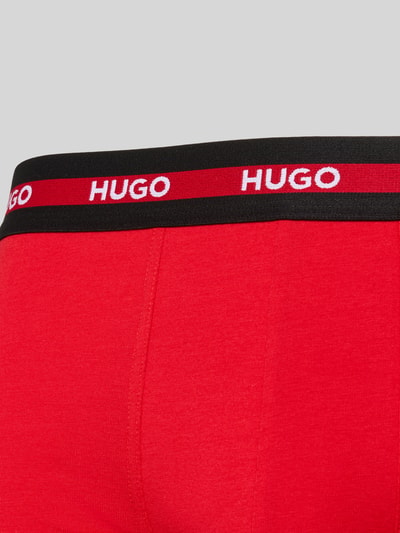 HUGO Obcisłe bokserki o kroju slim fit z mieszanki bawełny w zestaw 3 szt. model 'PLANET' Czerwony 2