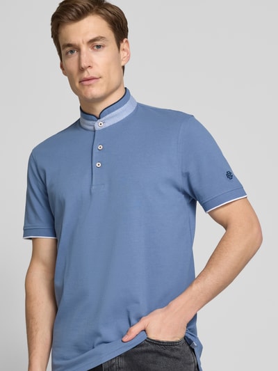 Christian Berg Men Regular fit poloshirt met opstaande kraag Jeansblauw - 3