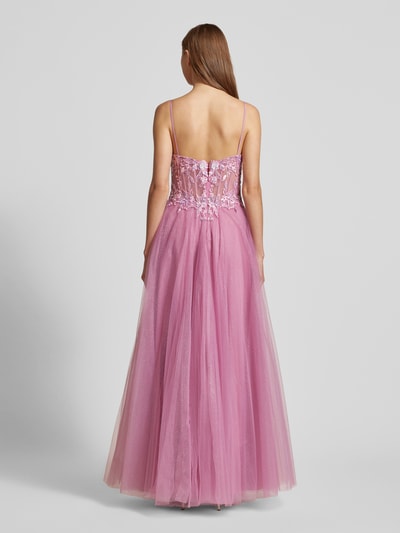 Mascara Abendkleid mit Spitzenbesatz Rosa 5