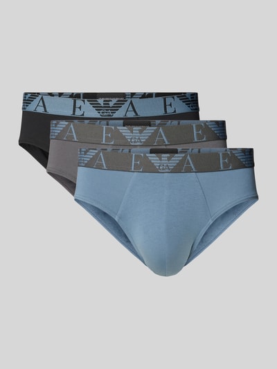 Emporio Armani Slip met elastische band met label in een set van 3 stuks Jeansblauw - 1