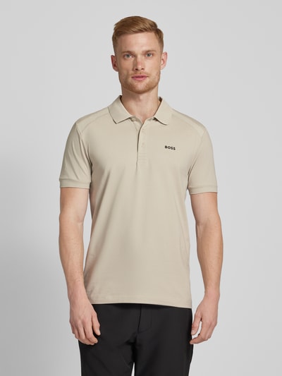 BOSS Green Poloshirt mit Label-Print Modell 'Paddy' Beige 4