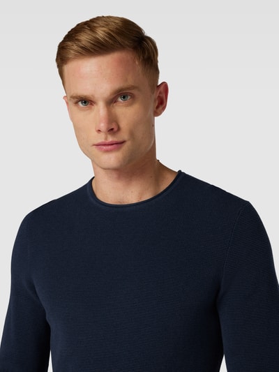 SELECTED HOMME Gebreide coltrui, model 'THIM' Donkerblauw gemêleerd - 3