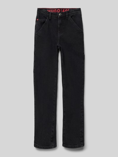 HUGO Tapered fit jeans in 5-pocketmodel Zwart - 1